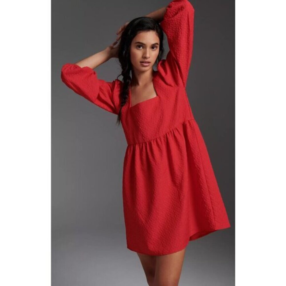 Anthropologie Amadi Esther Mini Dress Red L